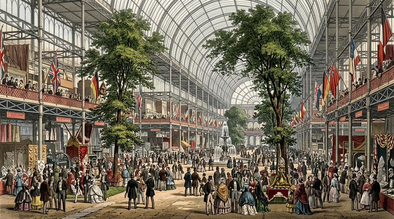 Joseph Paxton propôs uma estrutura modular de ferro fundido e vidro para o Hyde Park.