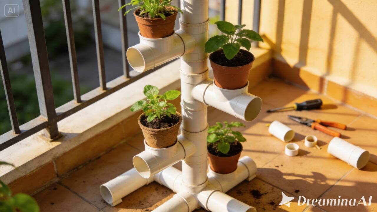 Aprenda a transformar canos de PVC em um suporte para vasos com diferentes níveis. Saiba como montar a estrutura e distribuir o peso das plantas.