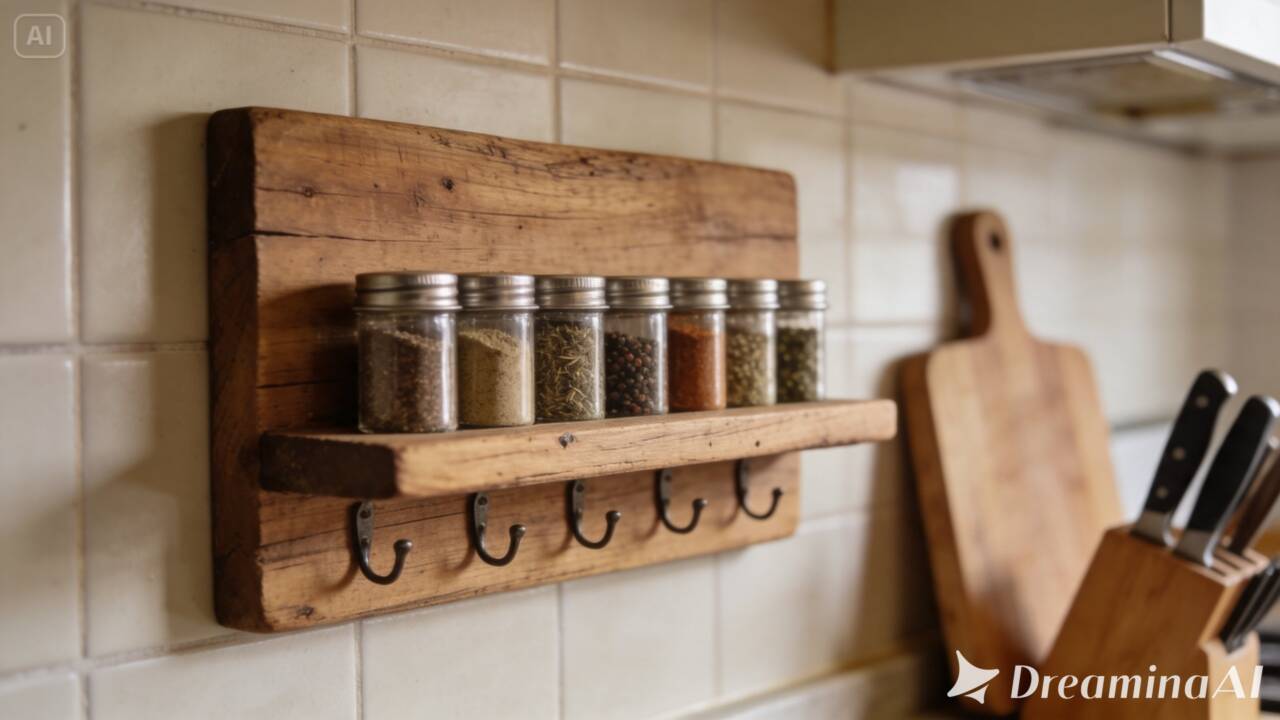 Uma tábua de madeira pode ganhar nova função na cozinha. Aprenda a criar um suporte vertical para temperos e aproveite melhor o espaço disponível.