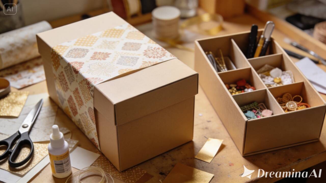 Tecido, papel e cola podem transformar uma embalagem comum em uma peça decorativa. Aprenda como preparar a base e conseguir um acabamento bonito.