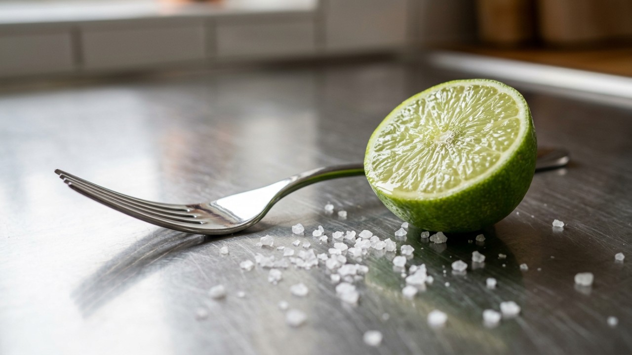 O uso de ingredientes naturais como ácido cítrico e sal ajuda a recuperar o brilho da pia da cozinha sem produtos industriais.
