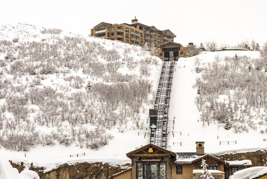 Funicular em Deer Valley; a estação concentra as principais novidades de Park City para a temporada