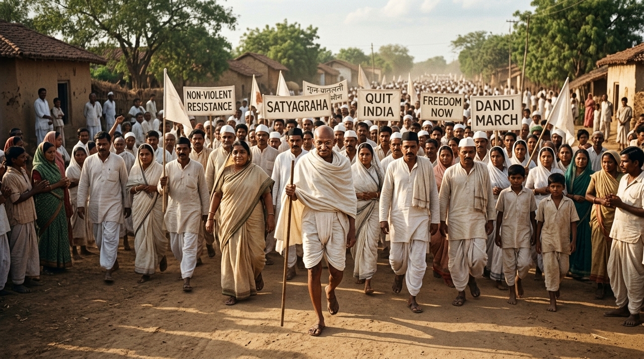 Gandhi desenvolveu uma maneira de pensar na qual a reação não deveria ser determinada automaticamente pela agressão recebida.