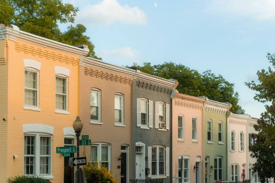 O bairro de Georgetown tem ruas charmosas e arquitetura histórica