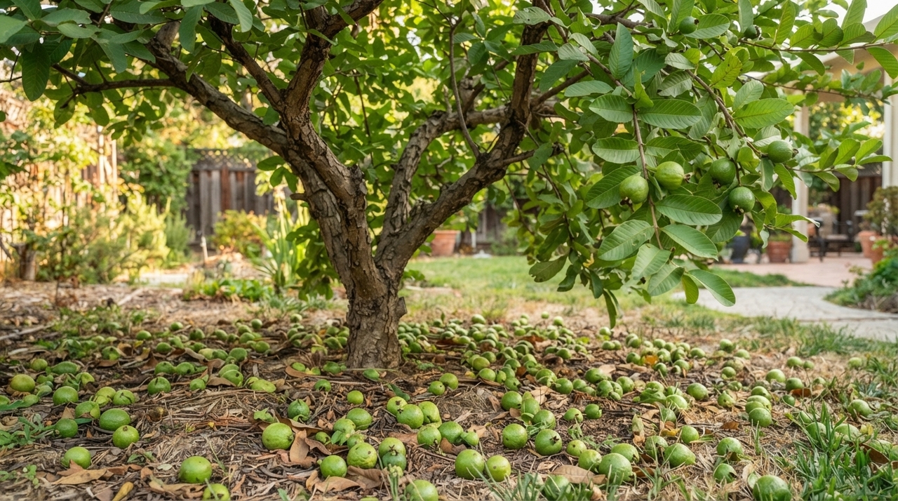 A disponibilidade de água influencia o desenvolvimento da goiabeira, principalmente durante períodos de crescimento e formação dos frutos.