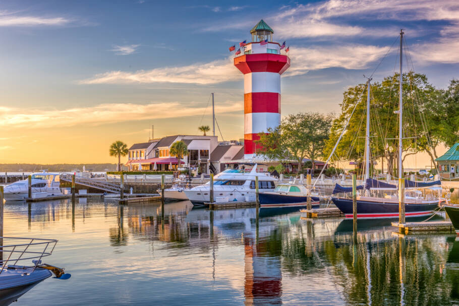 Hilton Head Island fica na costa atlântica da Carolina do Sul