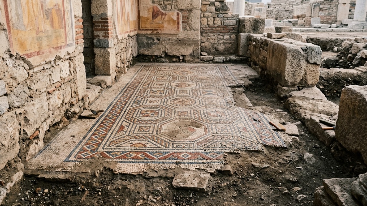 Escavações em Esmirna revelaram mosaicos e pinturas que devolveram cor à cidade antiga.