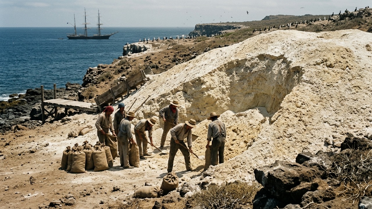 Guano virou fertilizante valioso e até motivou reivindicações territoriais dos Estados Unidos.