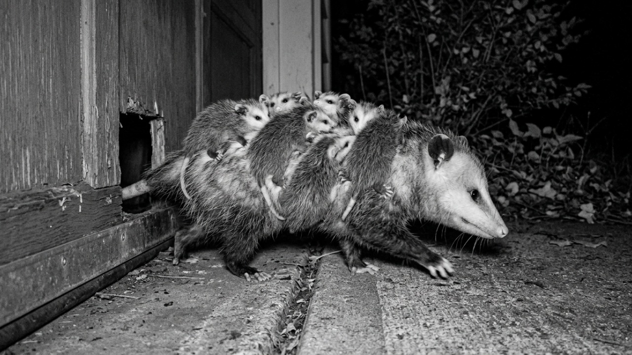 Esperar a saída dos gambás evitou riscos para animais e moradores