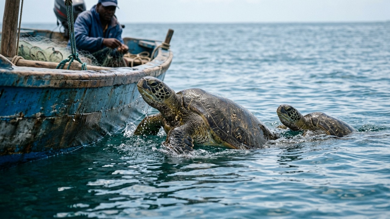 Esperar e manter distância evitou riscos durante o encontro no mar