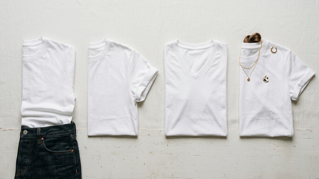 Pequenos detalhes deixam a mesma camiseta mais elegante e versátil