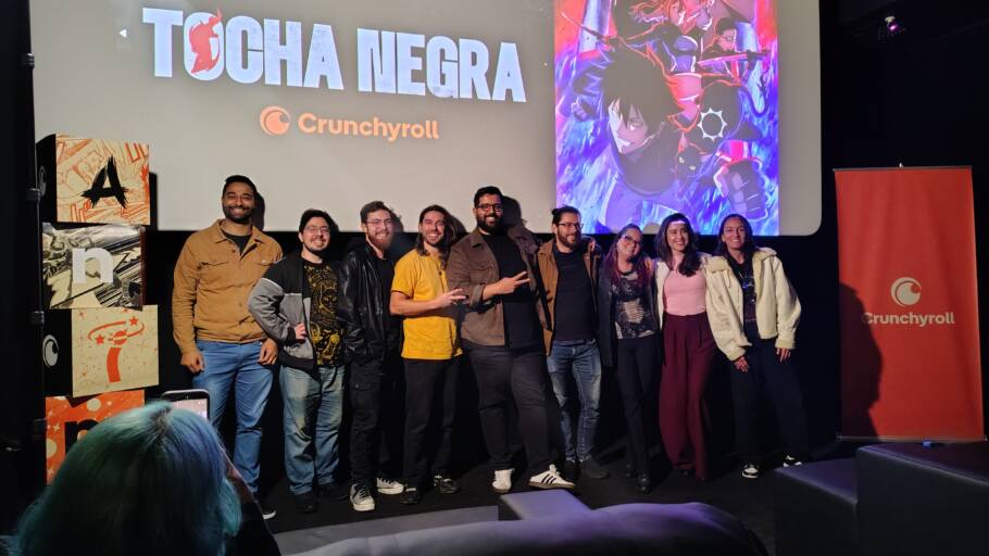 Equipe da Dubrasil e elenco da dublagem brasileira de BLACK TORCH – Reprodução/Yuri Suetsugu