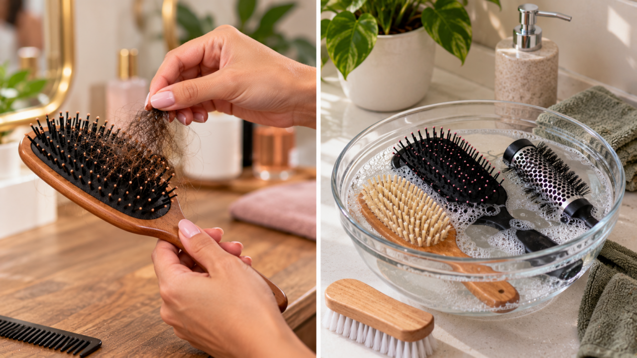 Aprenda como higienizar a escova de cabelo com cuidados diferentes para plástico, madeira e metal, preservando a estrutura e as cerdas.