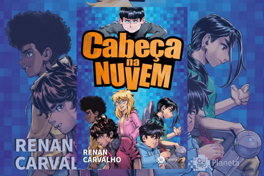 “Cabeça na Nuvem” acompanha Max em uma missão para salvar crianças presas em um universo digital (Imagem: Reprodução digital | Editora Outro Planeta)