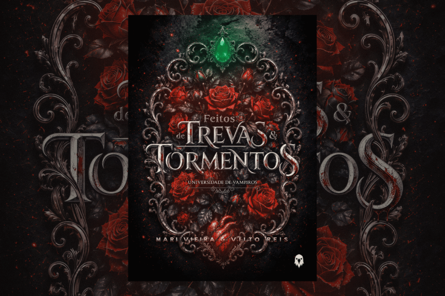 “Feitos de Trevas & Tormentos” apresenta uma universidade de vampiros que captura seus alunos (Imagem: Reprodução digital | Editora Flyve)