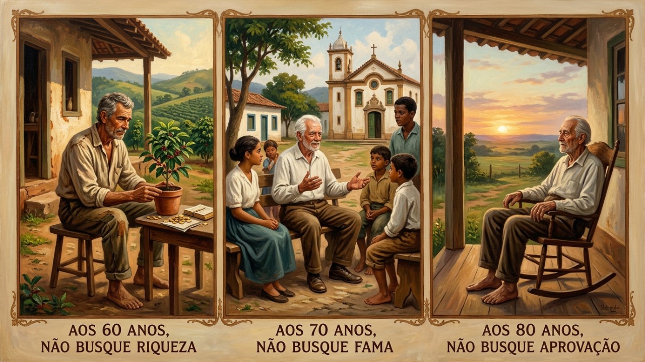 O amadurecimento traz a serenidade de abandonar metas superficiais para focar na autonomia pessoal.