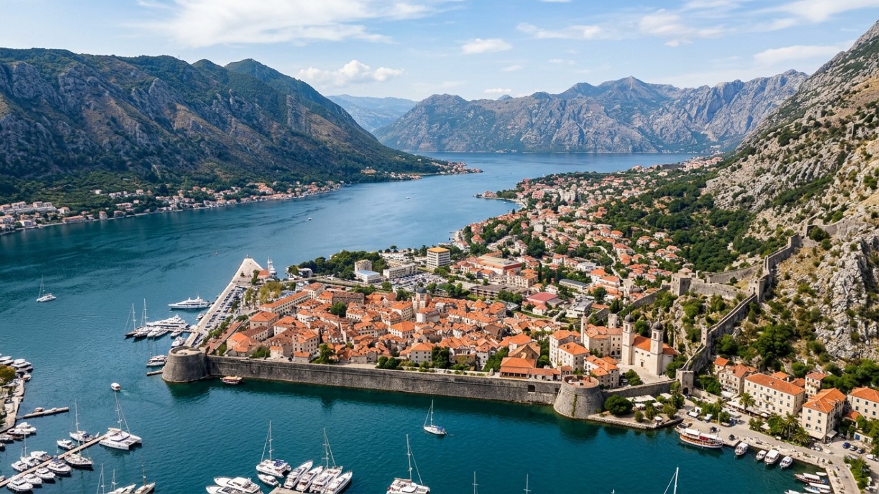A milenar herança cultural de Kotor harmoniza arquitetura medieval, praças de pedra e monumentos religiosos reconhecidos internacionalmente pela UNESCO.