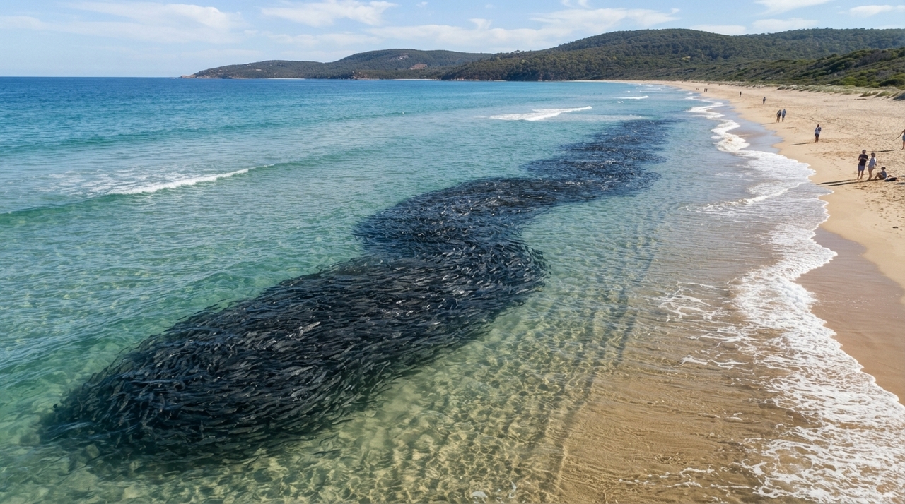 A formação de agrupamentos colossais permite que pequenas criaturas enfrentem longas distâncias marítimas com maior eficiência coletiva.