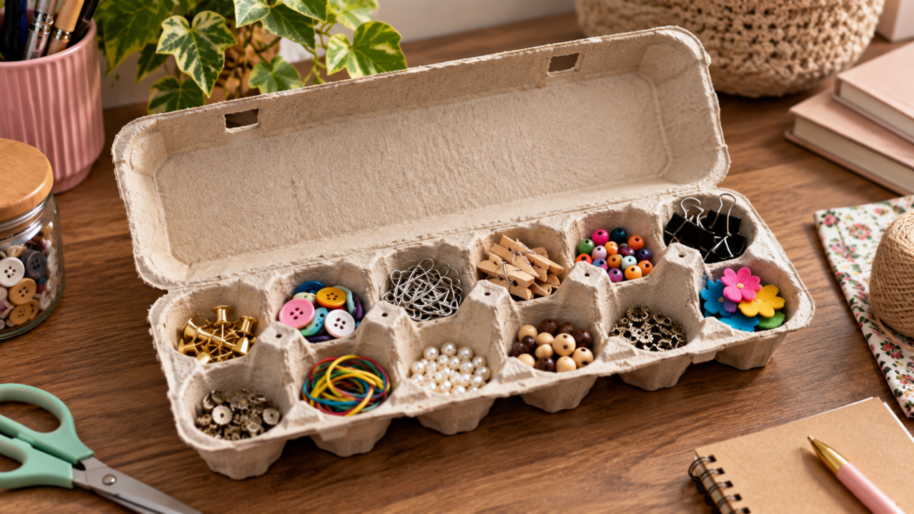 Como reutilizar caixa de ovos? Confira ideias simples para transformar a embalagem em um organizador de pequenos objetos, sementes e materiais de artesanato.