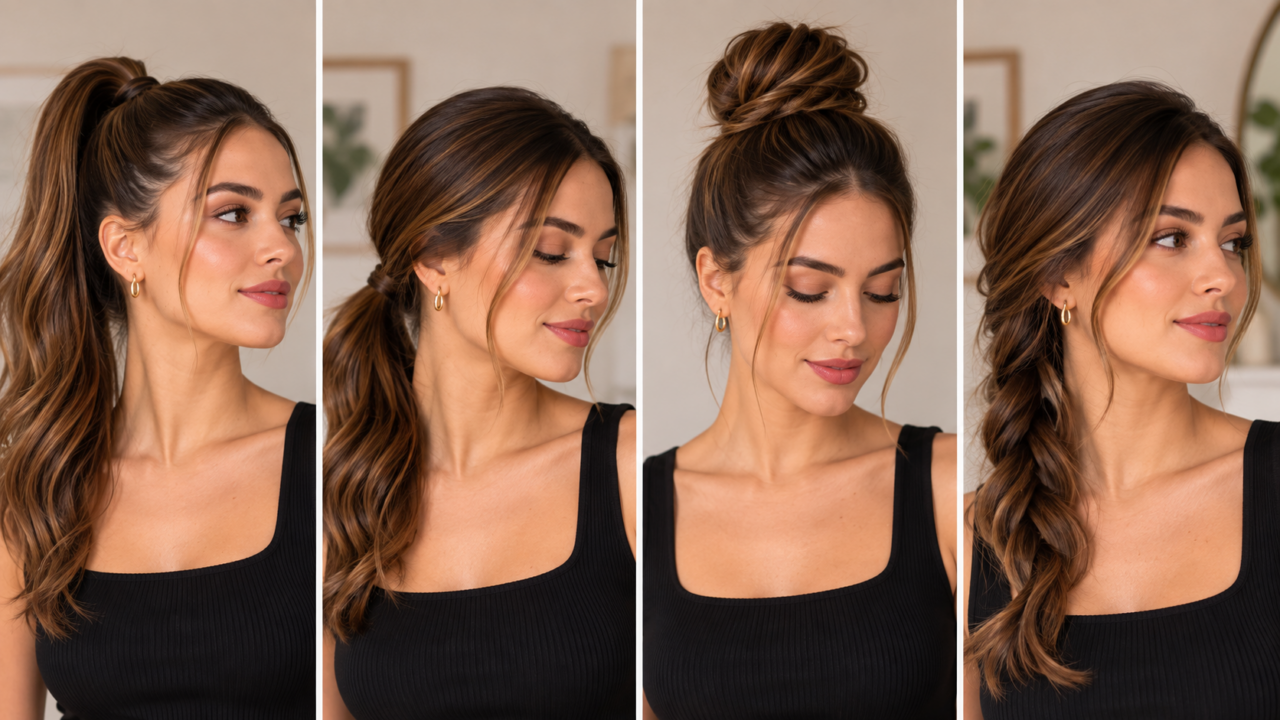 Quer mudar o visual sem cortar o cabelo? Entenda como rabo de cavalo, coque e penteados laterais podem modificar a percepção do rosto e do pescoço.
