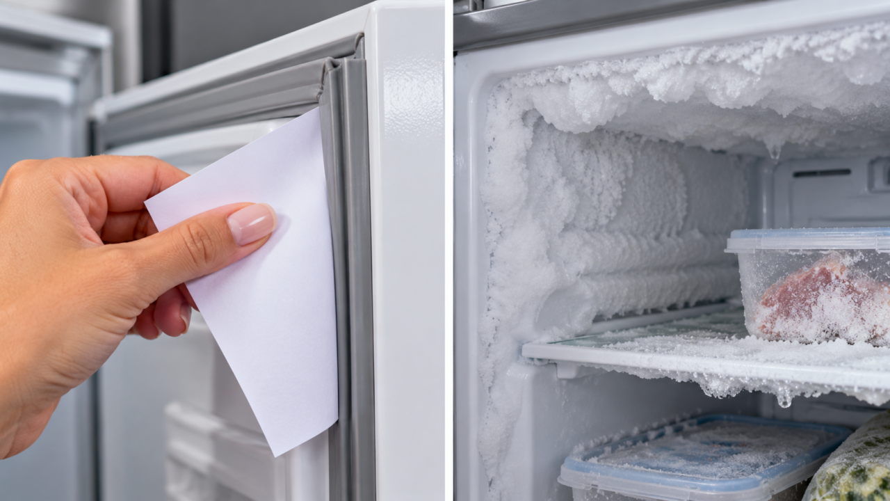 Quer saber se a borracha do freezer está vedando? Faça o teste do papel e veja como corrigir problemas simples antes de procurar assistência técnica.