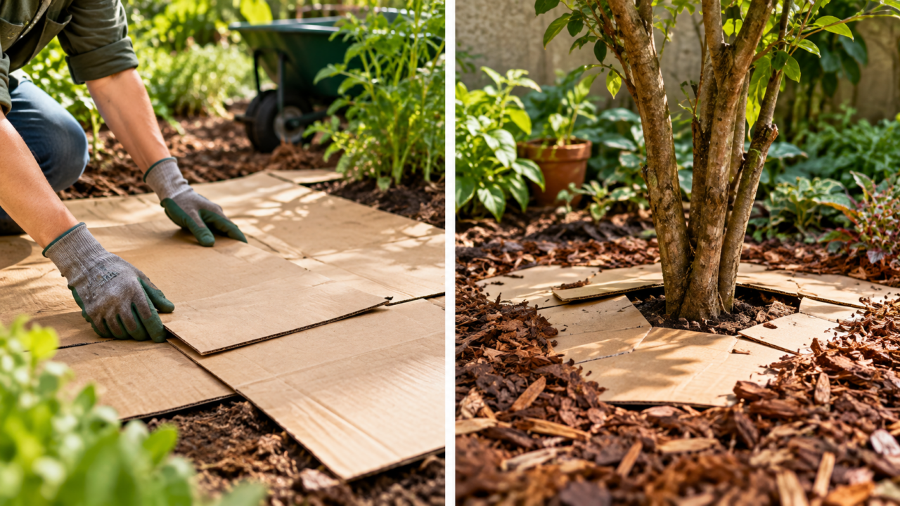 Papelão no jardim funciona? Entenda como a técnica sheet mulching utiliza caixas simples para cobrir o solo, reduzir ervas daninhas e favorecer a decomposição.