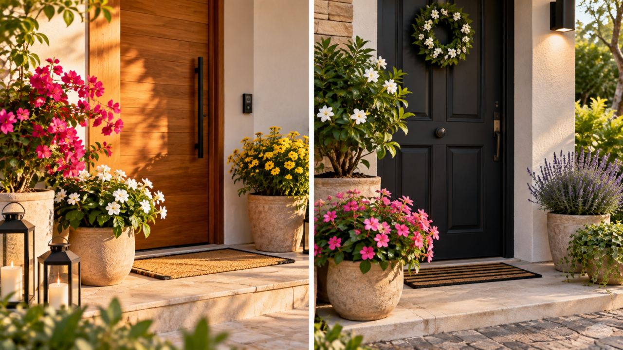 Flores na porta de casa têm significado? Entenda o simbolismo de espécies e cores, além dos cuidados para escolher plantas adequadas ao espaço da entrada.