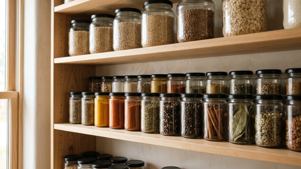 A criatividade e o reaproveitamento de frascos renovam a cozinha com sustentabilidade.