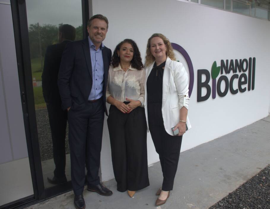 Os sócios da Nanobiocell Cesar Miglioranzza, Janaina Lisi Leite Howarth e Katiusca Wessler Miranda