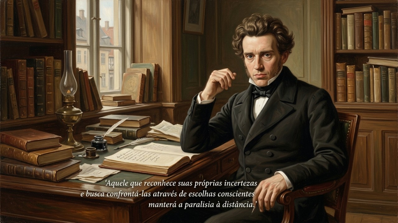 O salto da fé simboliza a coragem de romper a inércia e construir o próprio destino sem garantias prévias.