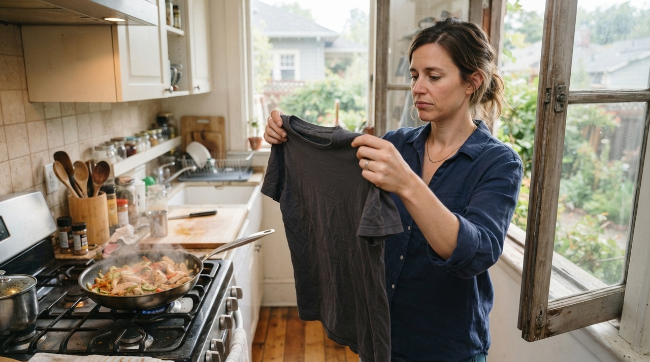 Durante o preparo dos alimentos, pequenas partículas e compostos responsáveis pelos aromas podem entrar em contato com as fibras dos tecidos.