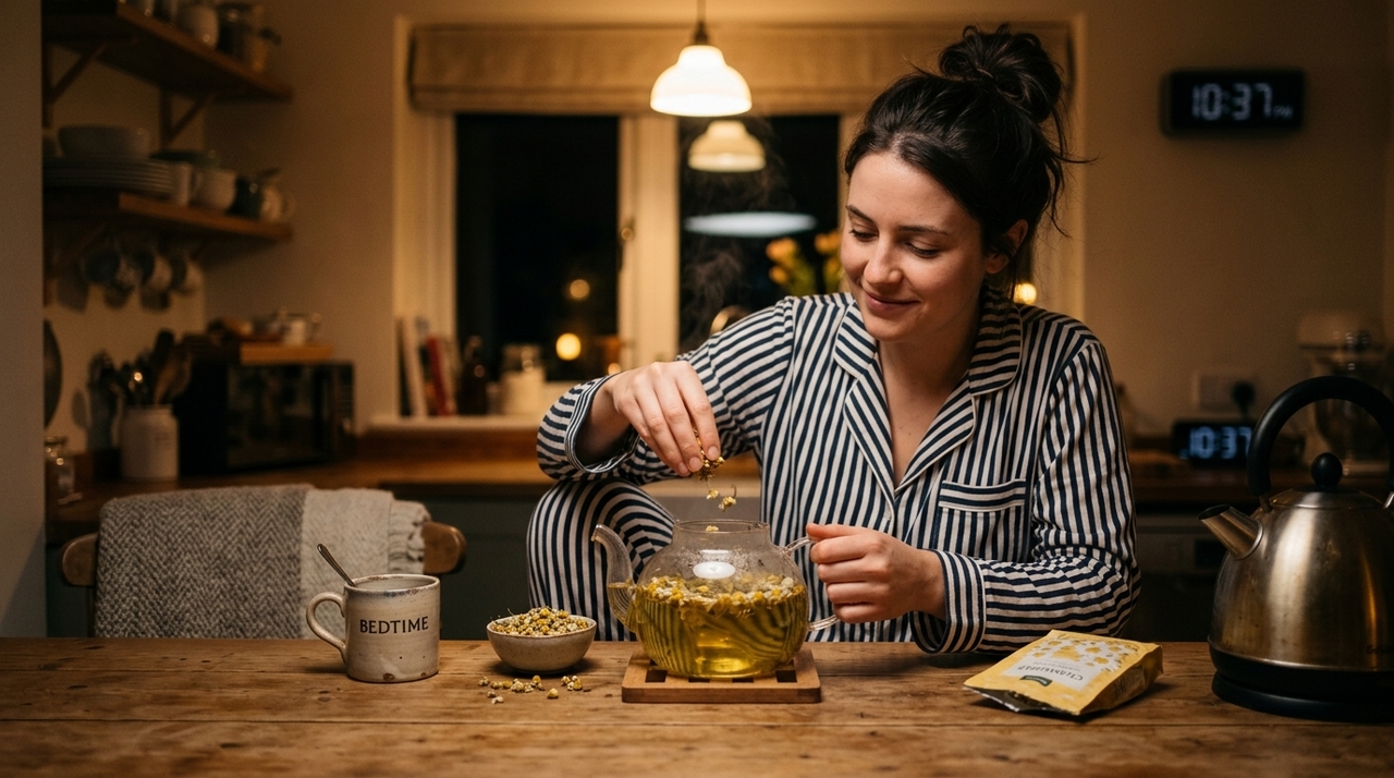 Para quem prefere a infusão tradicional, uma forma simples é colocar as flores secas ou um sachê em água quente e deixar em infusão por cerca de cinco a dez minutos.