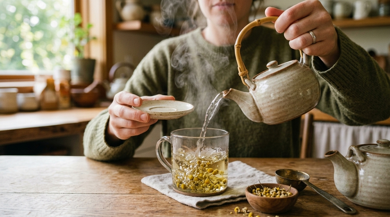 A camomila possui uso tradicional reconhecido para queixas digestivas leves, como sensação de estufamento e pequenos espasmos.