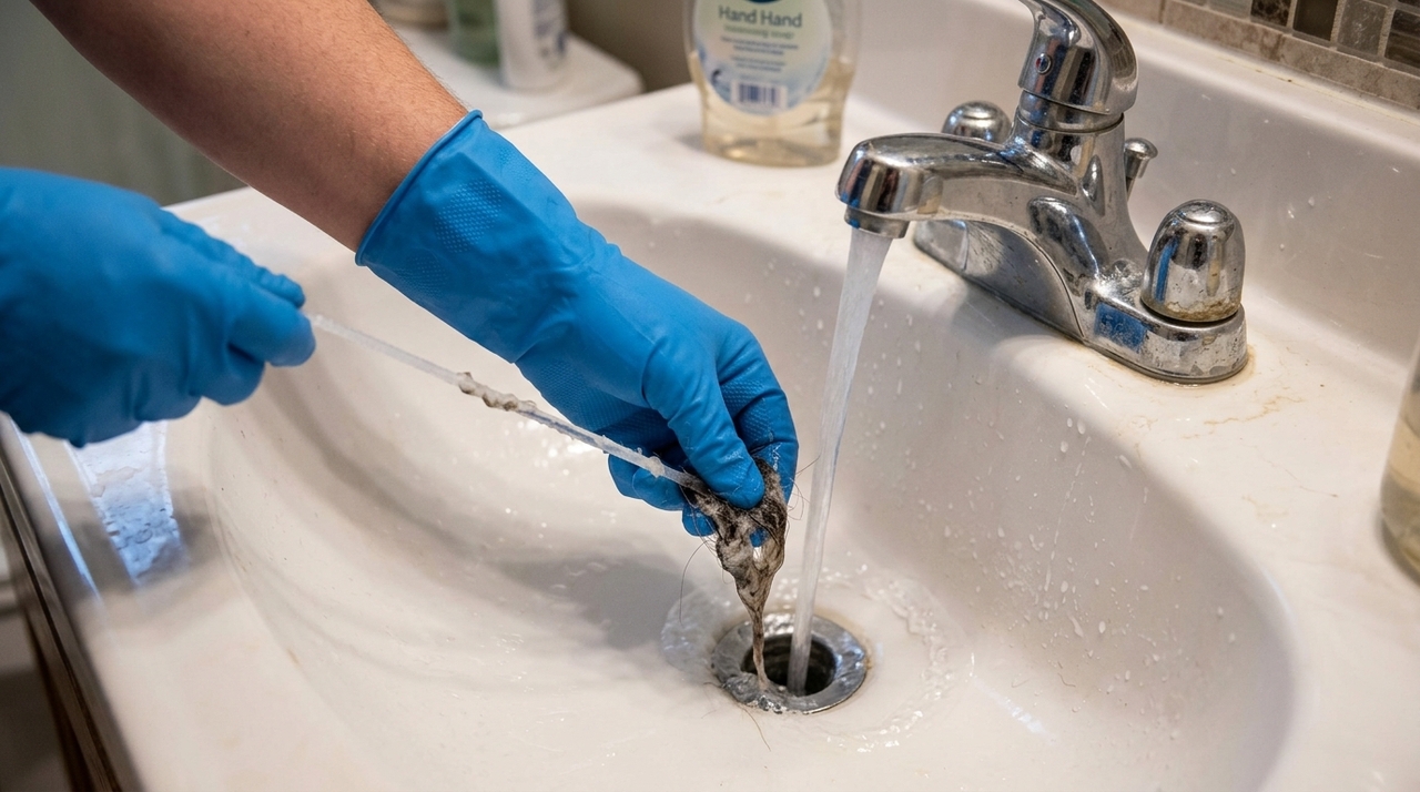 Durante o banho, cabelos e pelos podem passar pela grade e se juntar a resíduos de sabonete e produtos de higiene.