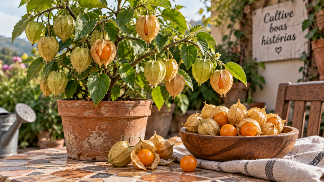 A pequena fruta escondida em uma estrutura parecida com papel chama aten&ccedil;&atilde;o. Veja como a physalis se forma, de onde vem e como &eacute; cultivada no Brasil.