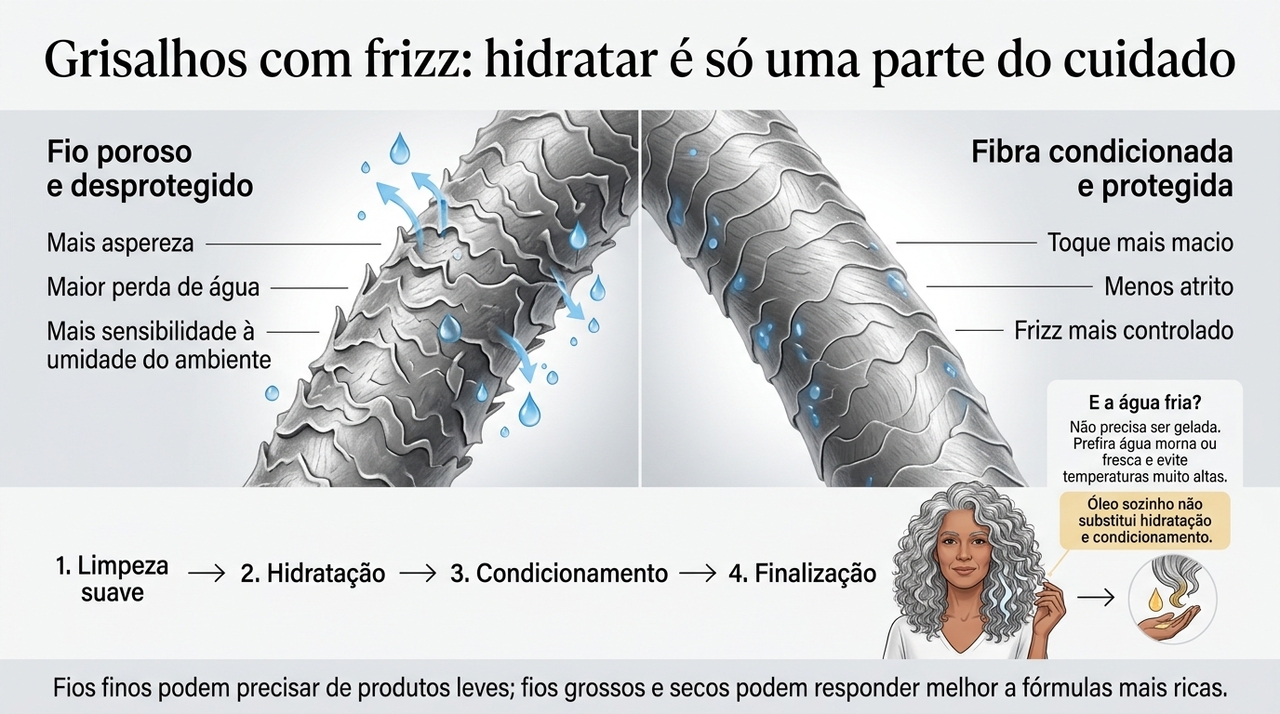 A cutícula é a camada externa do fio, formada por pequenas estruturas sobrepostas.