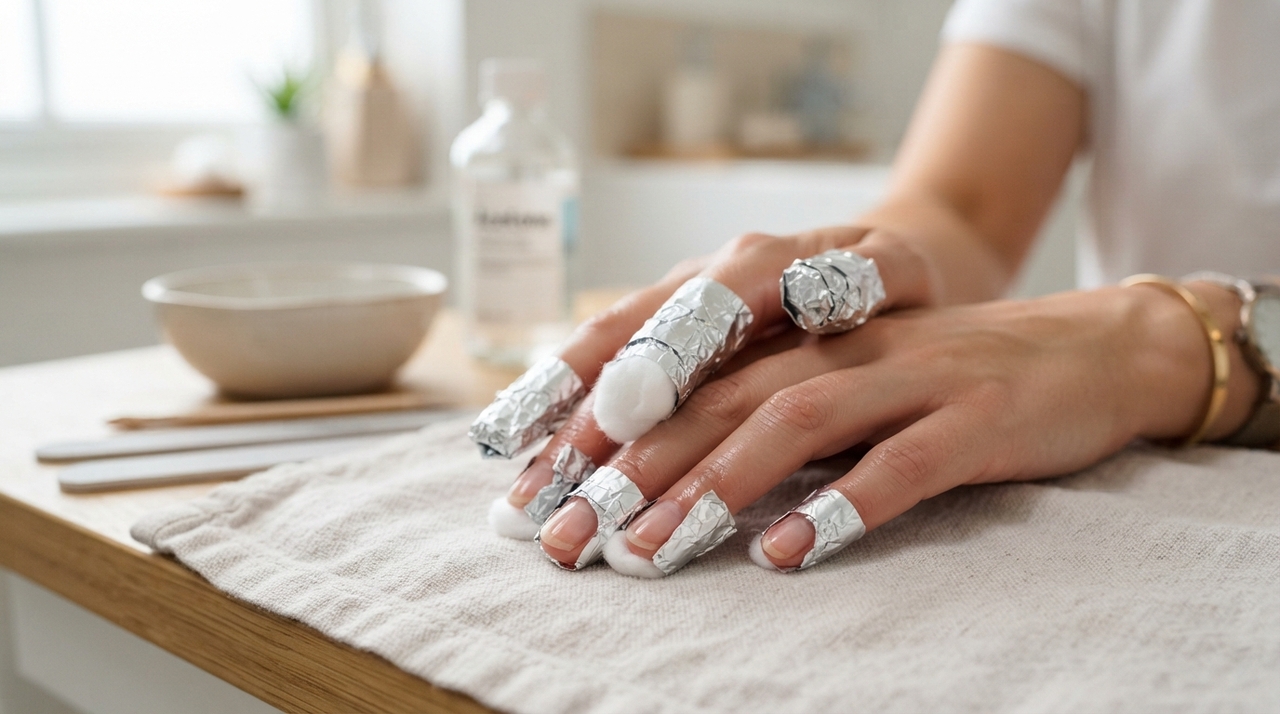A acetona dissolve componentes do esmalte, mas também remove lipídios da superfície da pele e da unha.