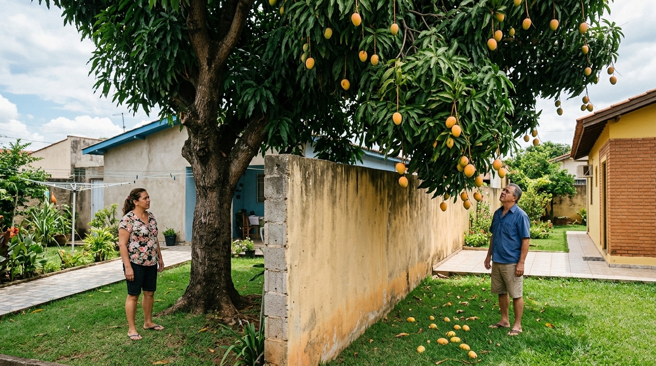 A árvore estava dentro de um dos terrenos e recebia água, poda e cuidados de seu proprietário