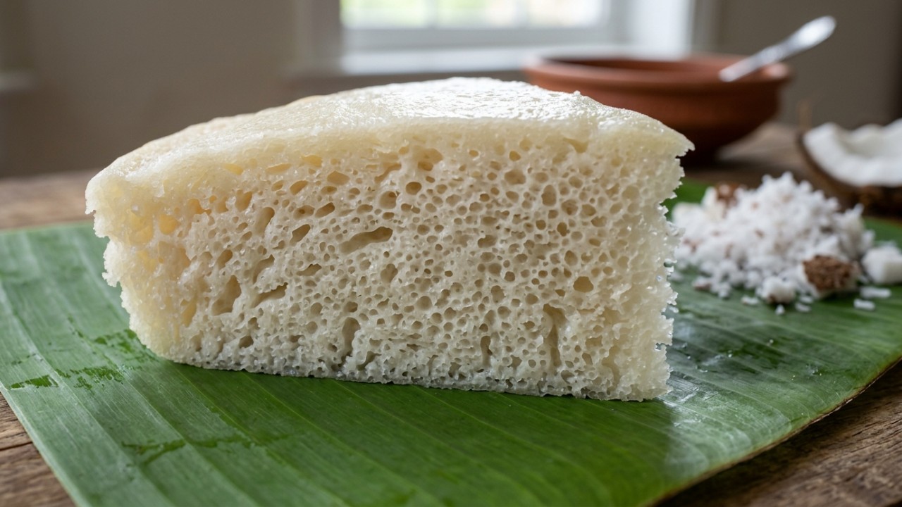 A adição de fermento biológico garante uma estrutura esponjosa e leve ao bolo de arroz.