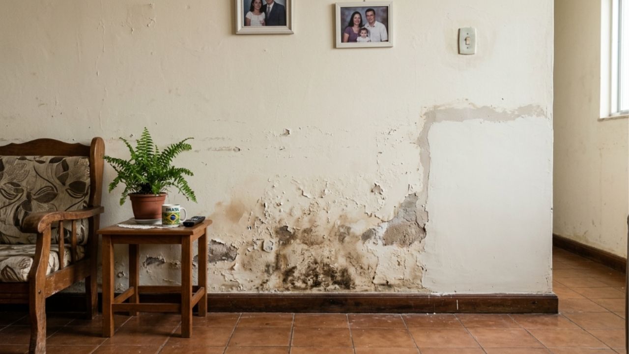 Umidade ascendente pode voltar após a pintura sem o tratamento correto