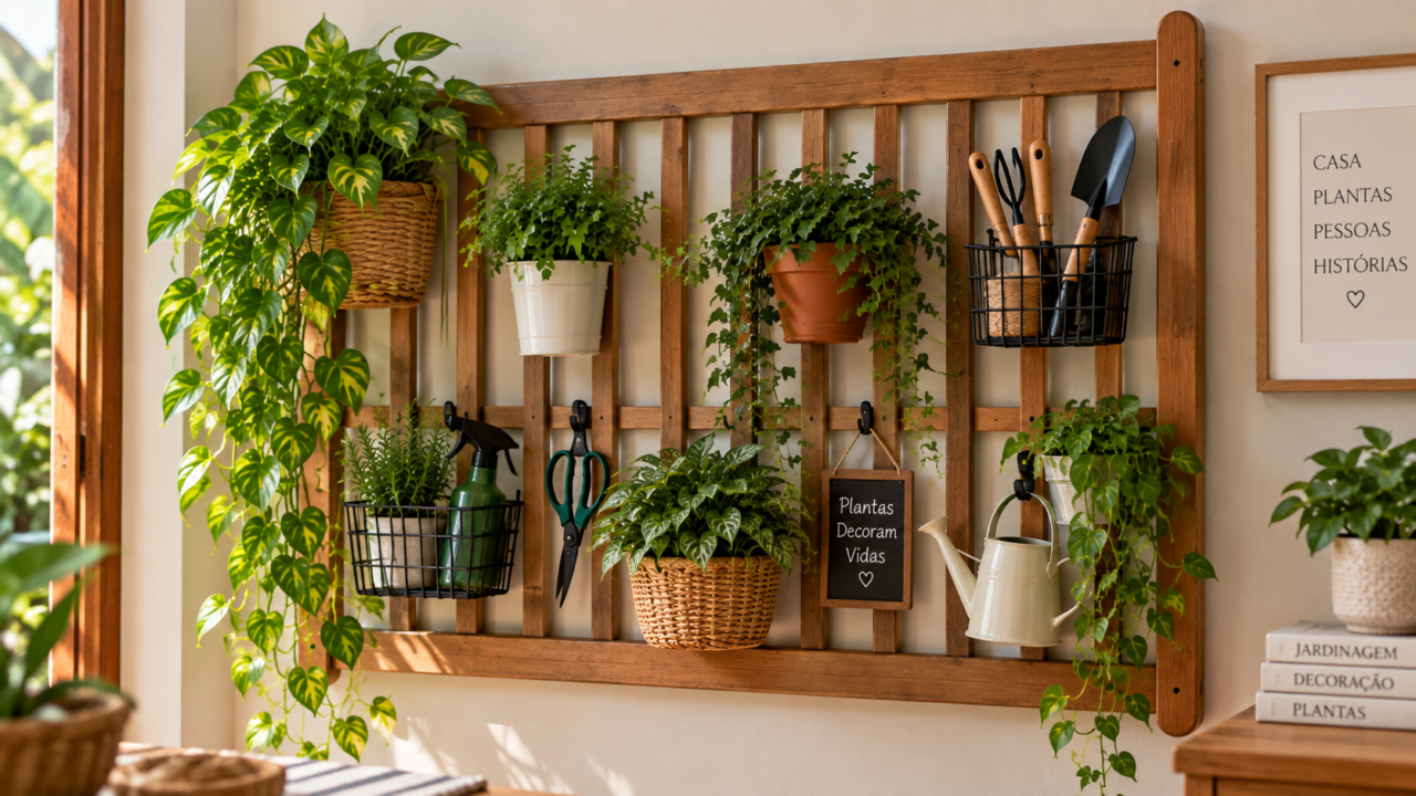 Como reutilizar uma grade de berço? Aprenda a transformar a estrutura de ripas em um painel vertical para plantas, ferramentas leves e itens decorativos.