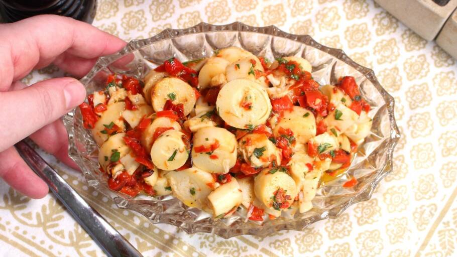 Palmito marinado simples e delicioso