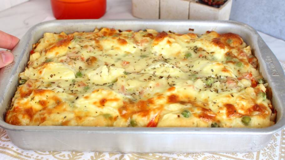 Torta de palmito com cream cheese