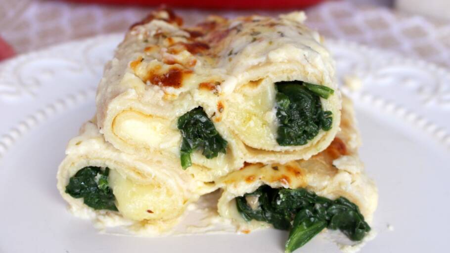 Panqueca de espinafre com queijo deliciosa