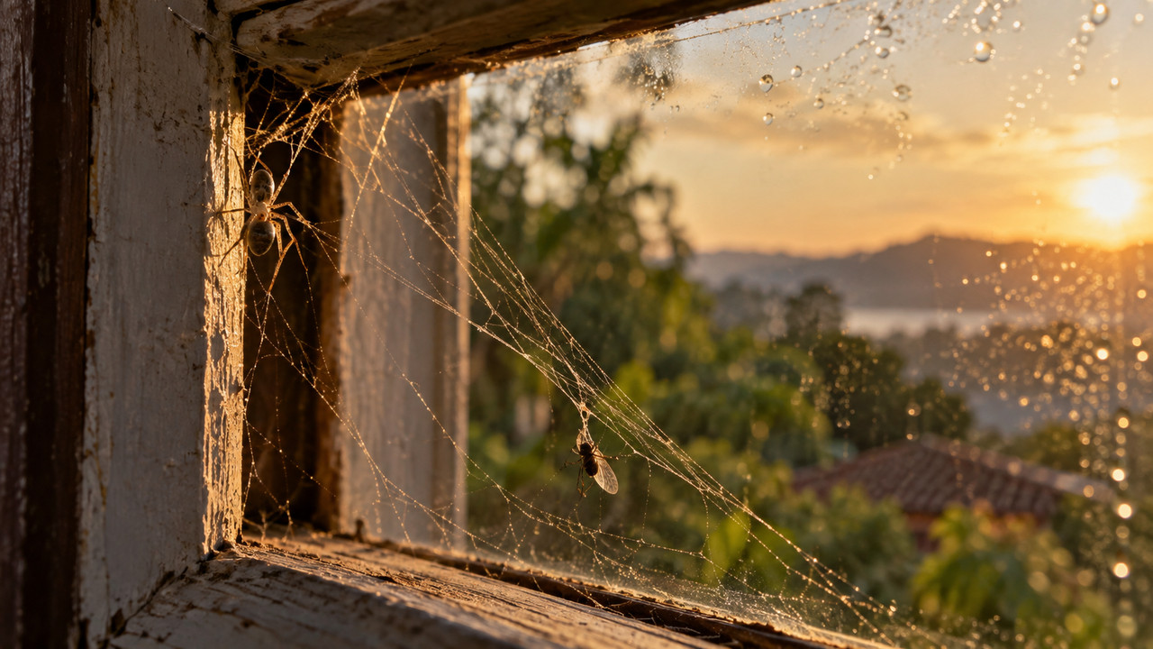 Janelas oferecem apoio e abrigo para diferentes espécies de aranhas.