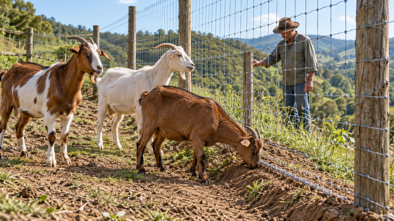 Reforçar a base da cerca finalmente interrompeu a rota das cabras.