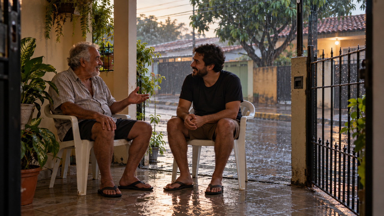 A chegada de um novo vizinho trouxe companhia às tardes de Álvaro.