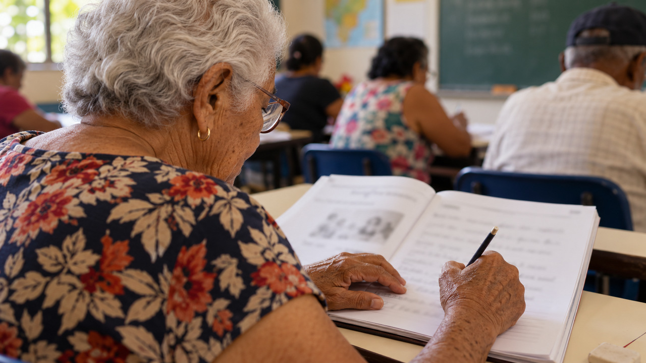 Lourdes encontrou nos estudos uma nova motivação após perder o marido.