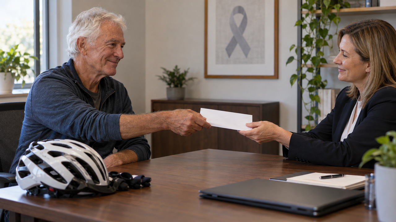 O ciclista arrecadou recursos para pesquisas contra o câncer durante sua jornada.