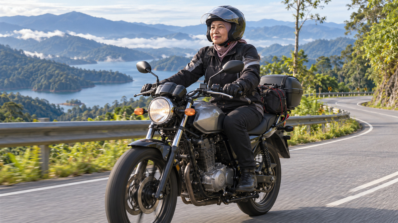 Uma motocicleta de 150 cilindradas acompanhou suas grandes aventuras internacionais.